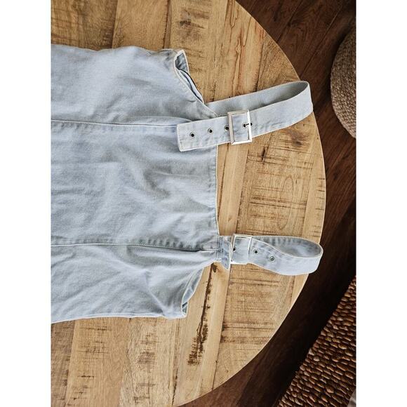 Top Shop Bleach Denim Jean Romper Dress Women's Size 10 Moto - Picture 3 of 10